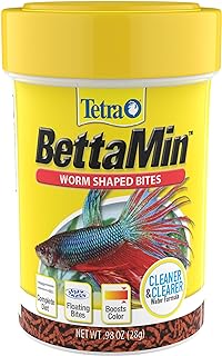 Tetra BettaMin Worm Shaped Bites 0.98 Ounce, Complete Diet For Bettas