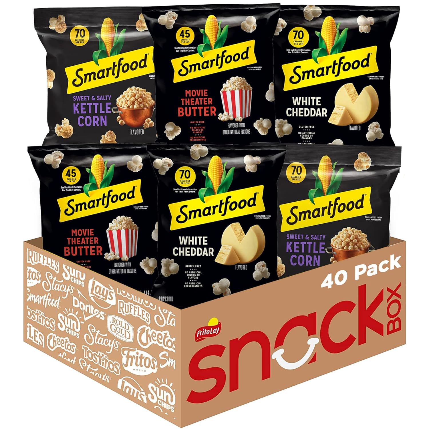 Smartfood Popcorn, Variety Pack, 0.5 Ounce (Pack of 40)-0