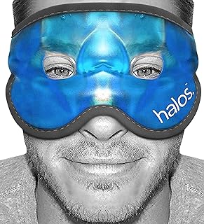 Cooling Eye Mask - Reusable Gel Eye Mask Cold Pack - Our Ice Eye Mask Soothes Puffy Eyes & Dark Circles - Relieve Your Headaches & Sinus Pain with Cold Eye Mask & Eye Gel Mask Therapy - Halos