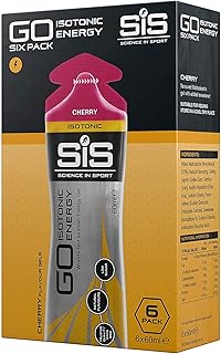 Science in Sport Energy Gel Pack, SIS Isotonic Energy Gel, 22g Fast Acting Carbs, Performance & Endurance Gels, Cherry Flavor - 2 Fl Oz (Pack of 6)