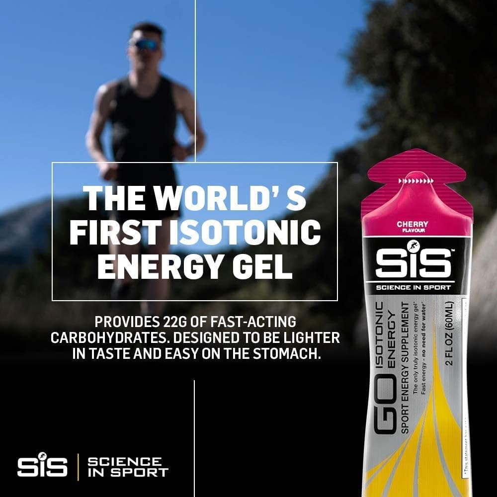 Science in Sport Energy Gel Pack, SIS Isotonic Energy Gel, 22g Fast Acting Carbs, Performance & Endurance Gels, Cherry Flavor - 2 Fl Oz (Pack of 6)-3