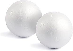 2 Pack Foam Balls for Crafts, 6-Inch Round White Polystyrene Spheres for DIY Projects, Ornaments, School Modeling, Drawing