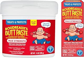 Boudreaux's Butt Paste Diaper Rash Ointment | Maximum Strength | 14 Ounce and 2 Ounce, Combo 1