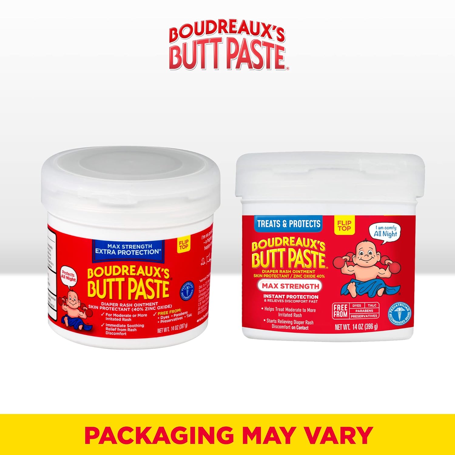 Boudreaux's Butt Paste Diaper Rash Ointment | Maximum Strength | 14 Ounce and 2 Ounce, Combo 1-1