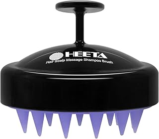 HEETA Scalp Massager Hair Growth, Scalp Scrubber with Soft Silicone Bristles for Hair Growth & Dandruff Removal, Hair Shampoo Brush for Scalp Exfoliator, Black