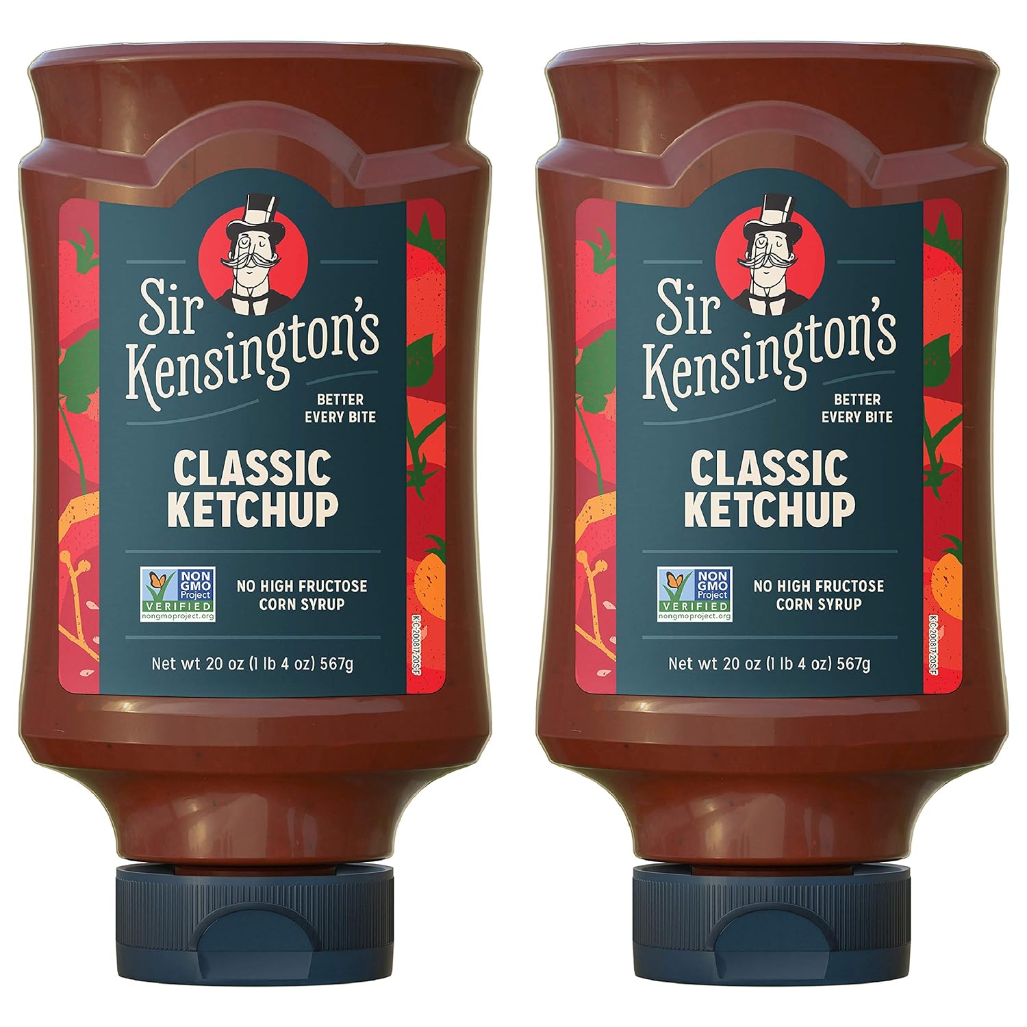 Sir Kensington's Classic Ketchup, Ketchup From Whole Tomatoes, No High Fructose Corn Syrup, Gluten Free, Certified Vegan, Non- GMO Project Verified, Shelf-Stable, 20 oz Pack of 2-0