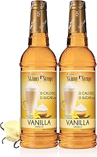 Jordan's Skinny Syrups Sugar Free Coffee Syrup, Vanilla Flavor Drink Mix, Zero Calorie Flavoring for Chai Latte, Protein Shake, Food and More, Gluten Free, Keto Friendly, 25.4 Fl Oz, 2 Pack