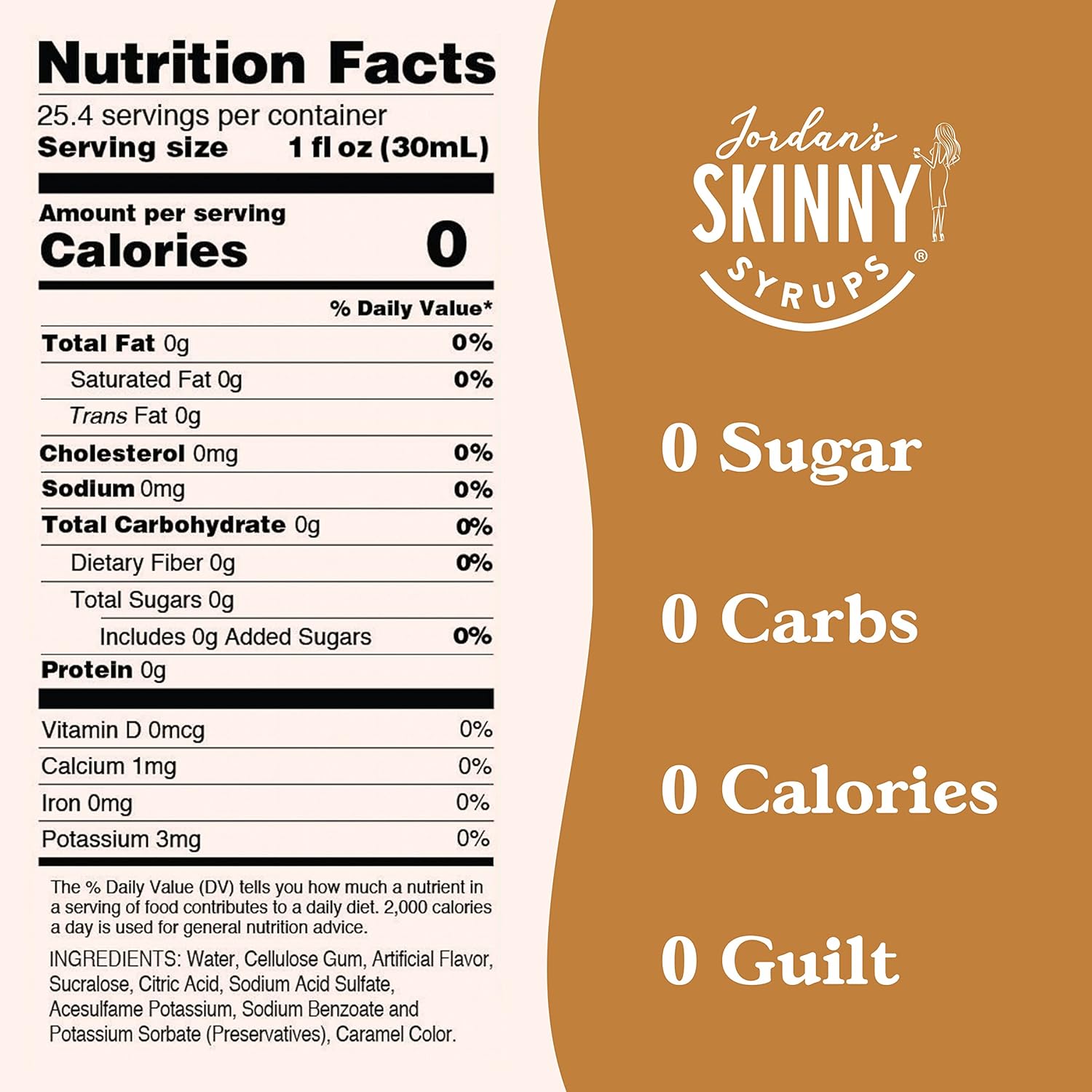 Jordan's Skinny Syrups Sugar Free Coffee Syrup, Vanilla Flavor Drink Mix, Zero Calorie Flavoring for Chai Latte, Protein Shake, Food and More, Gluten Free, Keto Friendly, 25.4 Fl Oz, 2 Pack-5