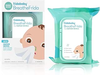 Frida Baby Breathefrida Baby Vapor Wipes for Nose, Chest, Feet, Alcohol Free, Made with Aloe, Vitamin E & Chamomille, 30 Count, 1pk