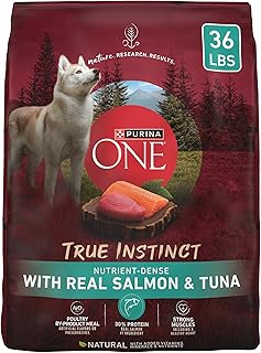 Purina ONE True Instinct With Real Salmon and Tuna Natural With Added Vitamins, Minerals and Nutrients High Protein Dog Food Dry Formula - 36 lb. Bag