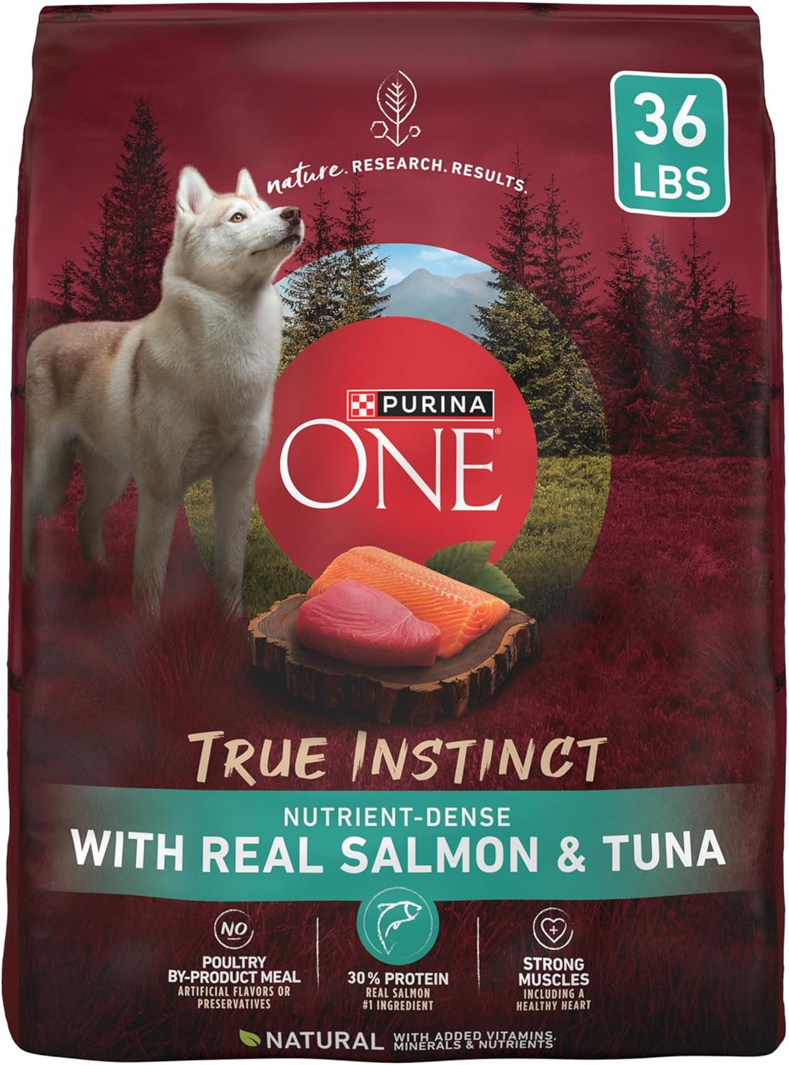 Purina ONE True Instinct With Real Salmon and Tuna Natural With Added Vitamins, Minerals and Nutrients High Protein Dog Food Dry Formula - 36 lb. Bag-0