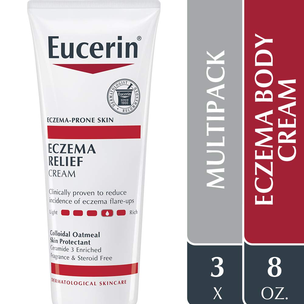 Eucerin Eczema Relief Cream, Full Body Lotion for Eczema-Prone Skin, Moisturizing Eczema Cream, Body Moisturizer, Multi-Pack, 8 oz. Tube (Pack of 3)-3