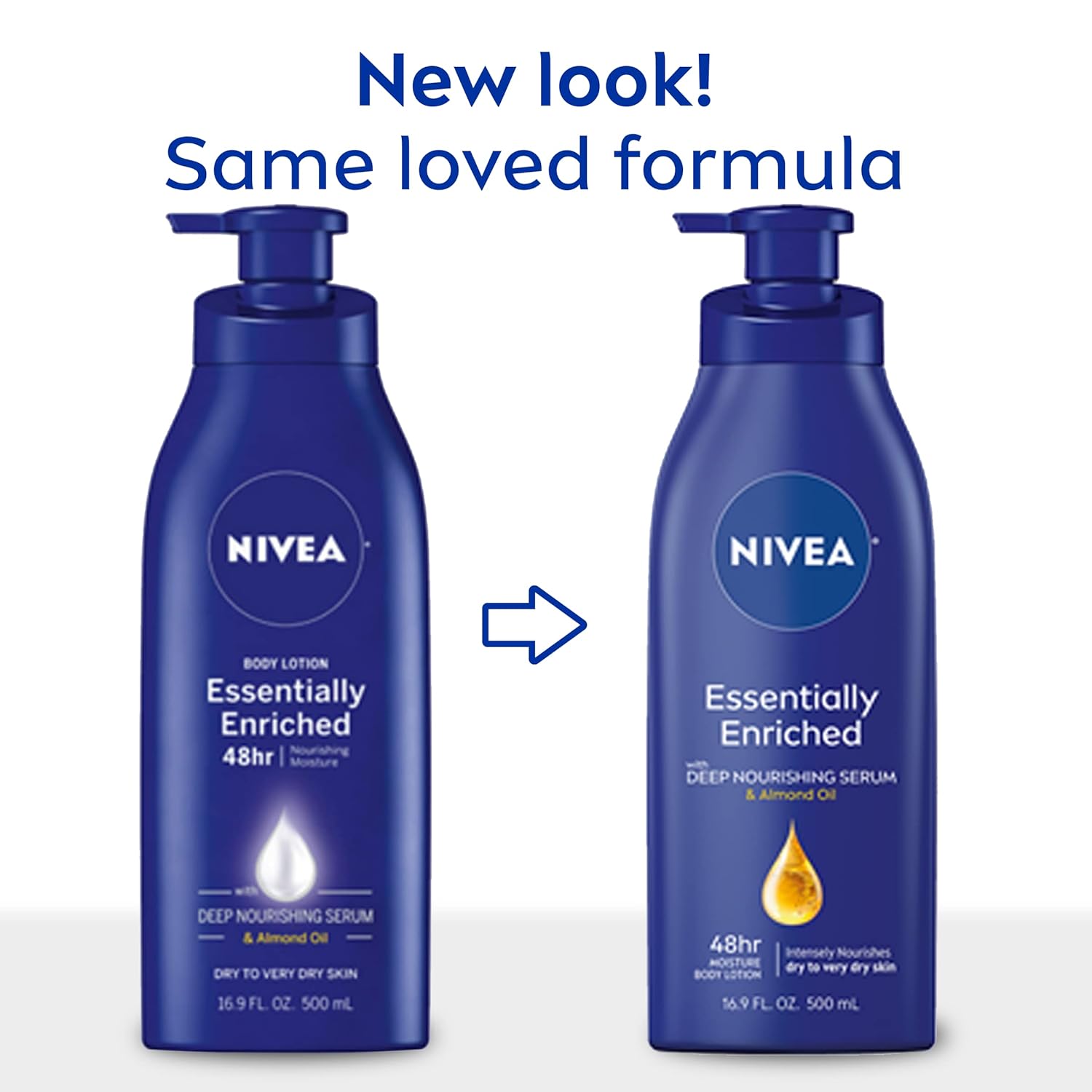 NIVEA Essentially Enriched Body Lotion for Dry Skin, Pack of 2, 16.9 Fl Oz Pump Bottles-1