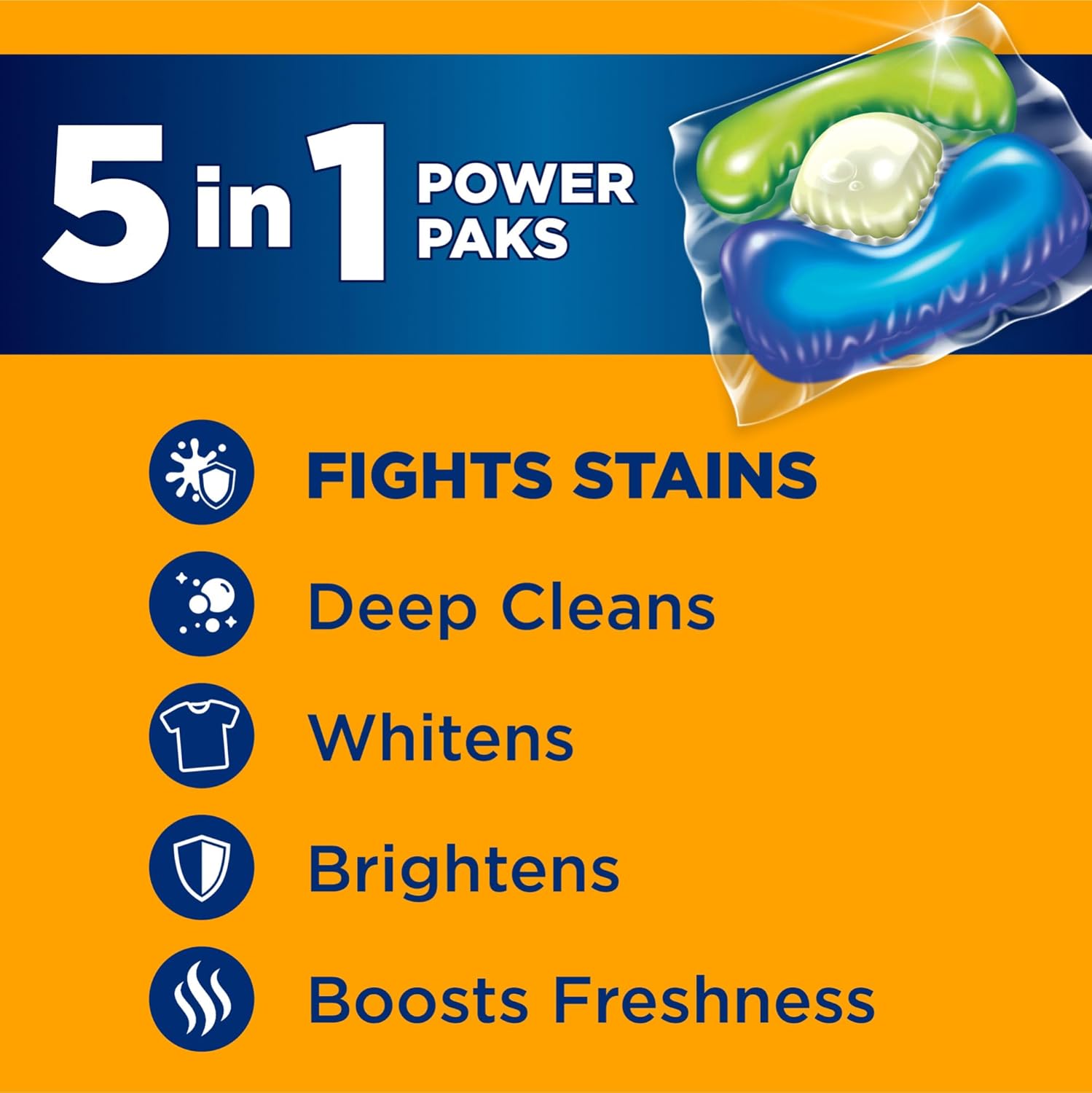 Arm & Hammer Plus OxiClean 5-in-1 Laundry Detergent Power Paks, 42 Count (Packaging may vary)-1