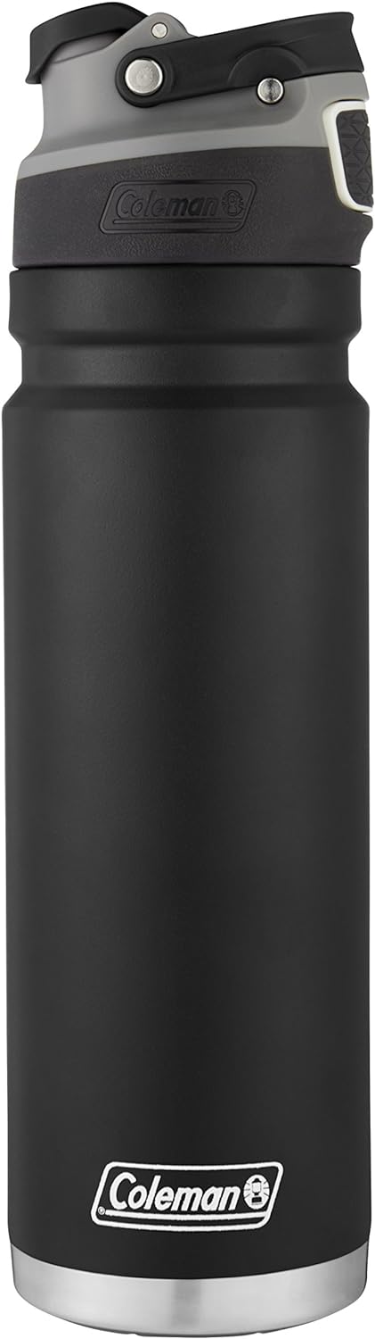 Coleman FreeFlow Vacuum-Insulated Stainless Steel Water Bottle with Leak-Proof Lid, 24oz/40oz Bottle with Button-Operated Lid & Carry Handle, Keeps Drinks Hot or Cold for Hours-3