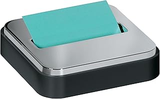 Post-it Note Dispenser with Post-it Pop-up Notes, Black Base with Steel Top, 1 Aqua Splash 3 in. x 3 in. Super Sticky Note Pad, Classroom or Office Supplies