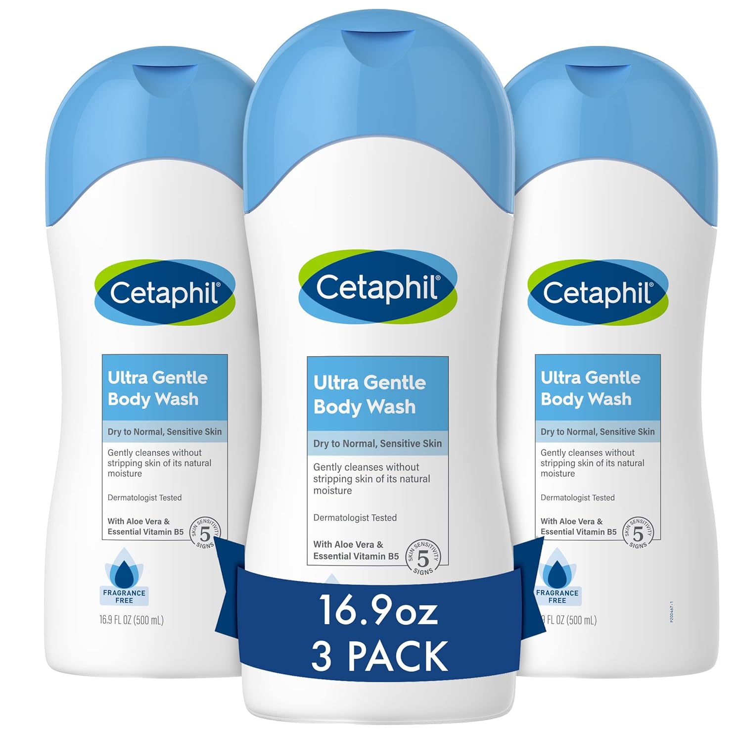 Cetaphil Ultra Gentle Refreshing Body Wash, For Dry to Normal, Sensitive Skin, 16.9oz Pack of 3, Aloe Vera, Calendula, Vitamin B5, Hypoallergenic, Paraben Free, Fragrance Free, Dermatologist Tested-0