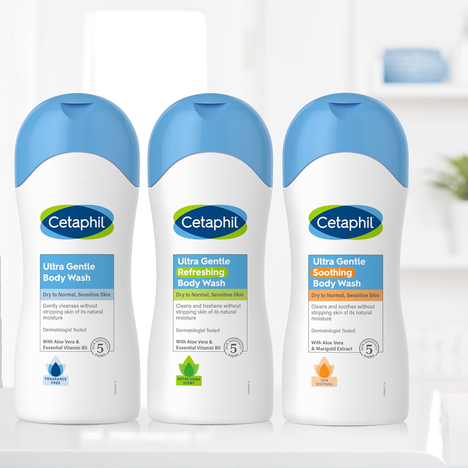 Cetaphil Ultra Gentle Refreshing Body Wash, For Dry to Normal, Sensitive Skin, 16.9oz Pack of 3, Aloe Vera, Calendula, Vitamin B5, Hypoallergenic, Paraben Free, Fragrance Free, Dermatologist Tested-4