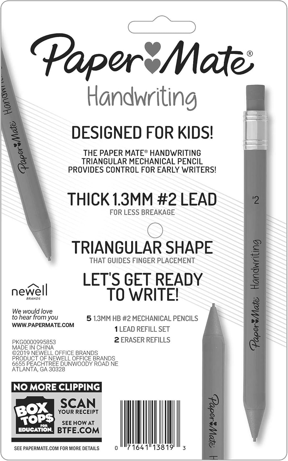 Paper Mate Handwriting Triangular Mechanical Pencil Set with Lead & Eraser Refills, 1.3mm, School Supplies, Office Supplies, Sketching Pencils, Drafting Pencil, Fun Barrel Colors, 8 Count-6