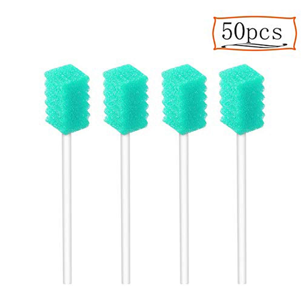 (50 Pack) Disposable Oral Swabs, Sterile Dental Sponge Swabsticks Unflavored for Mouth & Gum Cleaning-5