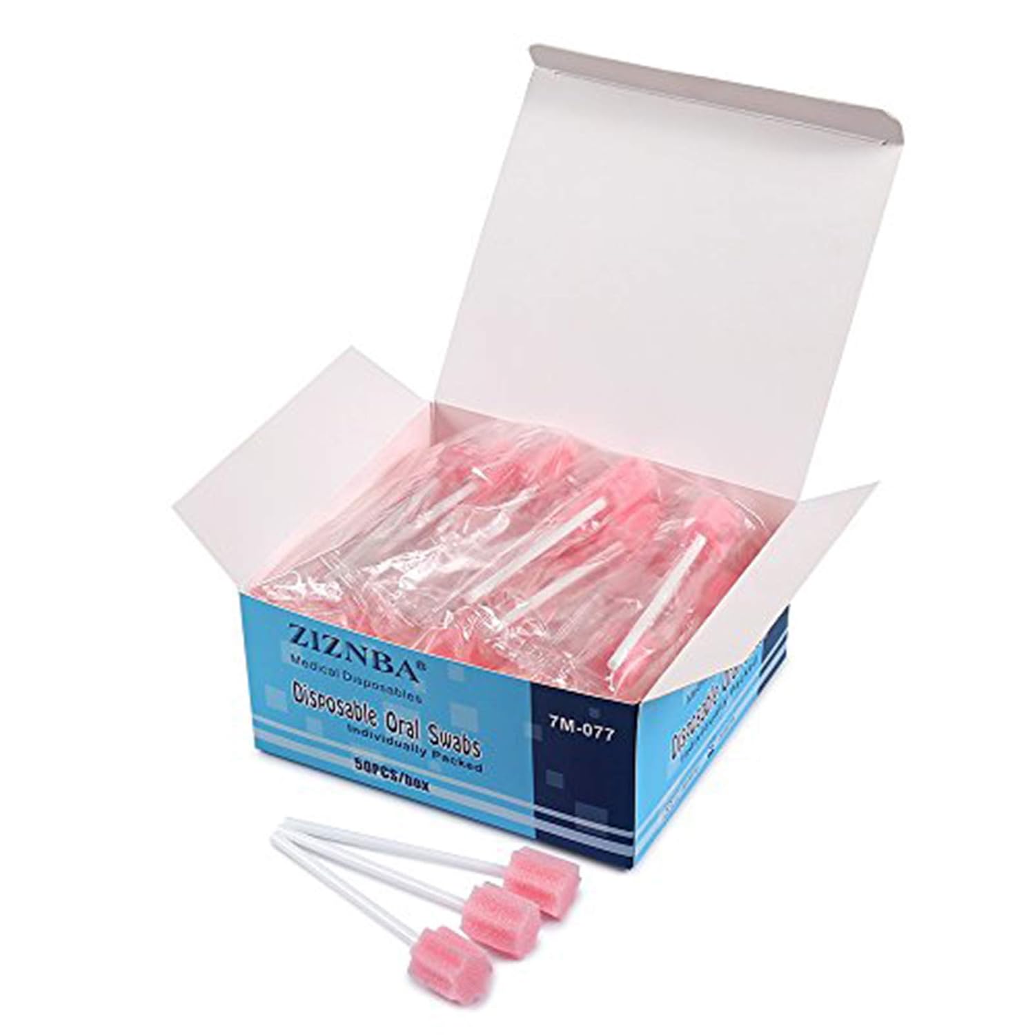 Disposable Oral Swabs, Sterile Dental Sponge Swabsticks Unflavored for Mouth & Gum Cleaning - Sponge and Paper rod.-0