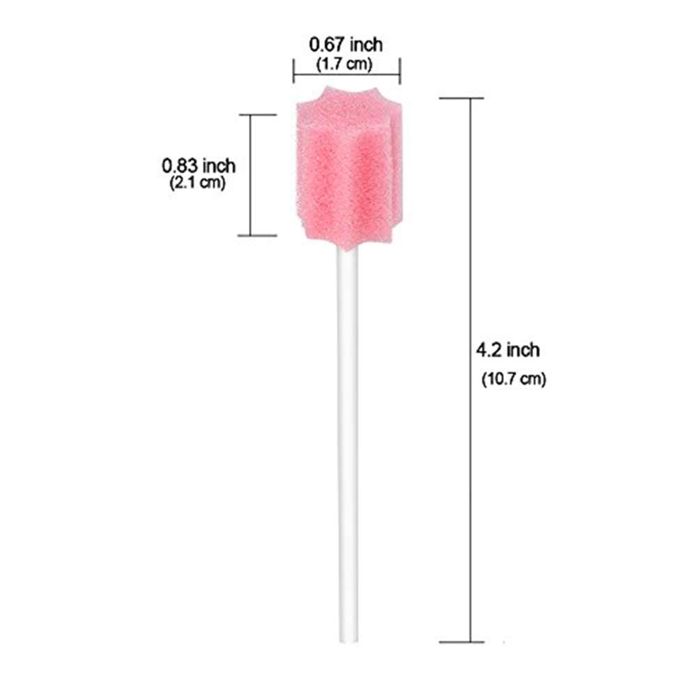 Disposable Oral Swabs, Sterile Dental Sponge Swabsticks Unflavored for Mouth & Gum Cleaning - Sponge and Paper rod.-2