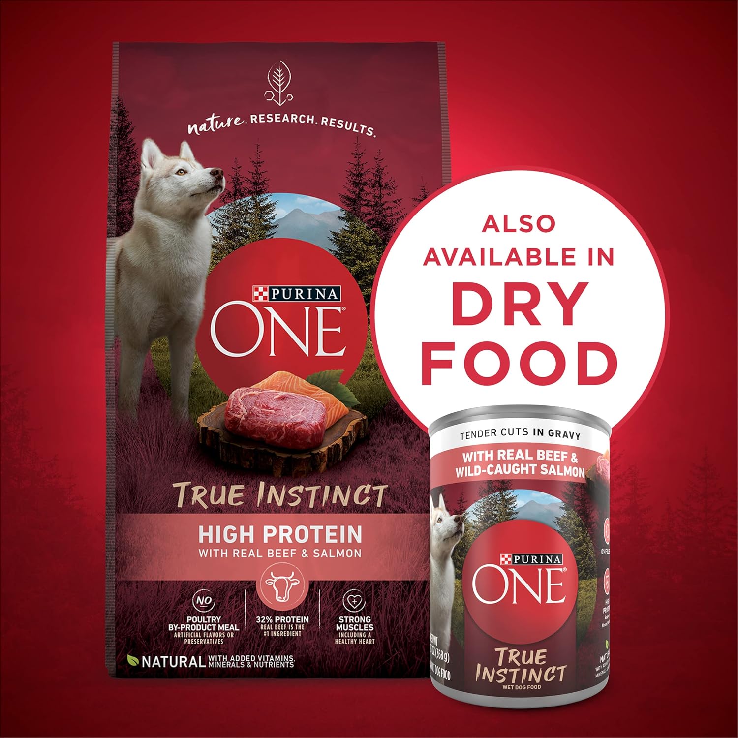 Purina ONE High Protein Wet Dog Food True Instinct Tender Cuts in Dog Food Gravy With Real Beef and Wild-Caught Salmon - (Pack of 12) 13 oz. Cans-6