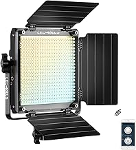 GVM Led Bi-Color Video Lights with APP Function, Variable CCT 2300K-6800K and 10%-100% Brightness with Digital Display for Video Studio Shooting, CRI97+ TLCI97 Led Light Panel +Barndoor