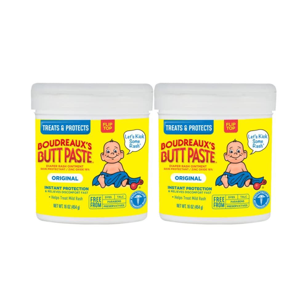 Boudreauxs Butt Paste Diaper Rash Ointment, vmhyTX, Original - Contains 16% Zinc Oxide - Pediatrician Recommended - Paraben and Preservative-Free - 2Pack (16 Ounce)-0