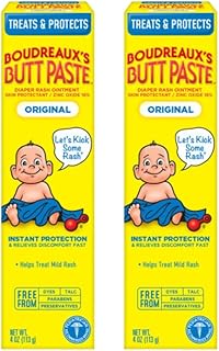 Boudreauxs Butt Paste Diaper Rash Ointment, vJBQdk, Original - Contains 16% Zinc Oxide - Pediatrician Recommended - Paraben and Preservative-Free - 2Pack (4 Ounce)