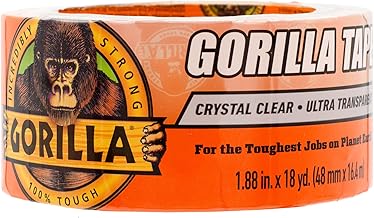 Gorilla Crystal Clear Repair Duct Tape, 1.88” x 18 yd, Clear, (Pack of 1)