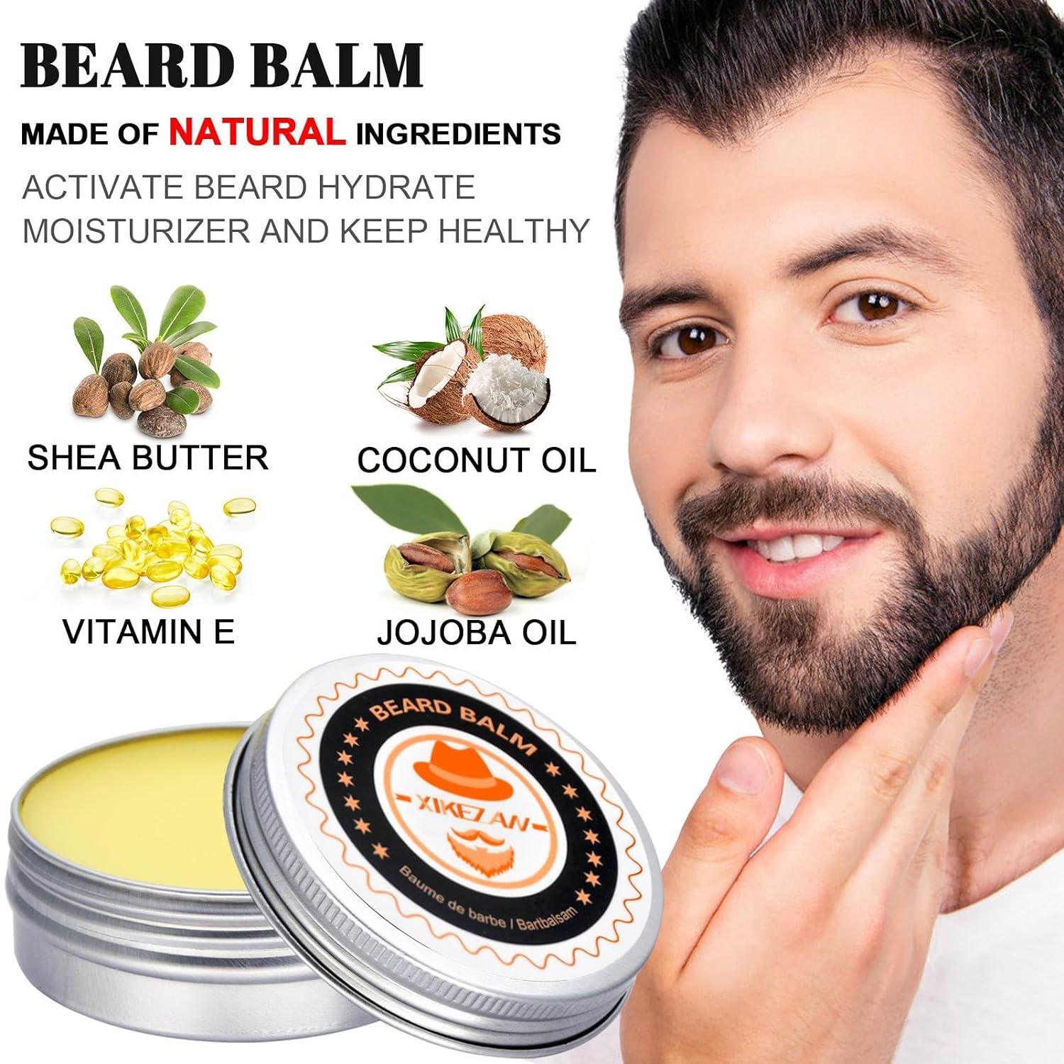 Upgraded Beard Grooming Kit w/Beard Conditioner,Beard Oil,Beard Balm,Beard Brush,Beard Wash,Beard Comb,Beard Scissor,Bag,E-Book,Beard Care Daddy Gifts for Men Him Dad Husband Boyfriend-5