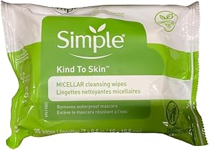 Simple Kind to Skin Cleansing Wipes Micellar 4 Count Gentle and Effective Makeup Remover Free From Color and Dye, Artificial Perfume and Harsh Chemicals 25 Wipes