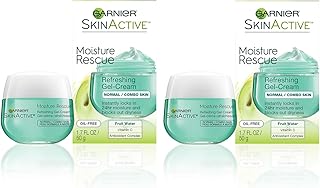 Garnier Moisture Rescue Refreshing Gel-Cream for Normal/Combo Skin, Oil-Free, 1.7 Oz (50g), 2 Count (Packaging May Vary)