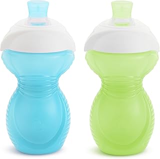 Munchkin® Click Lock™ Bite Proof Sippy Cup, 9 Ounce,2 Count (Pack of 1), Plastic, Blue/Green