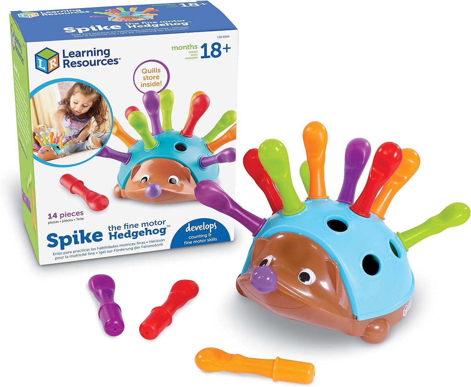 Learning Resources Spike The Fine Motor Hedgehog - Toddler Learning Toys, Fine Motor and Sensory Toys for Kids Ages 18+ Months, Montessori Toys-0