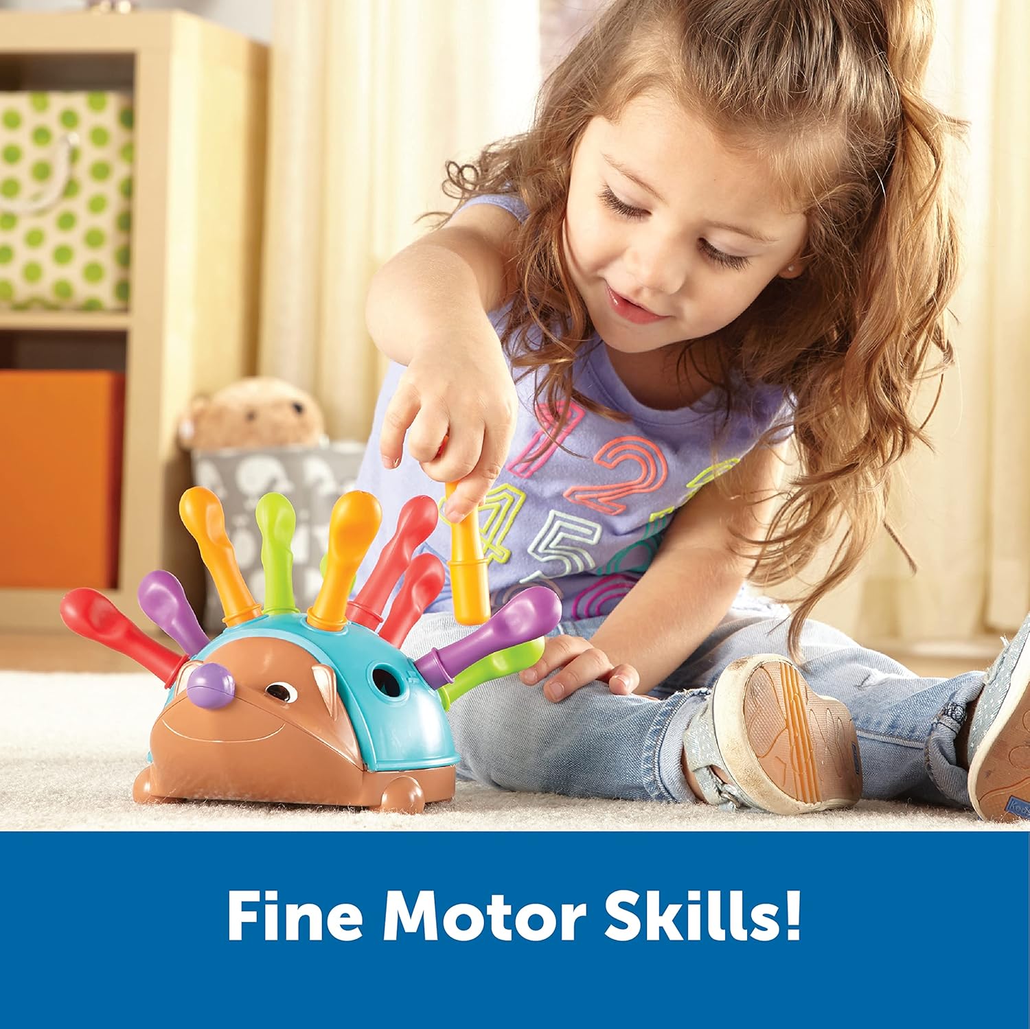 Learning Resources Spike The Fine Motor Hedgehog - Toddler Learning Toys, Fine Motor and Sensory Toys for Kids Ages 18+ Months, Montessori Toys-1