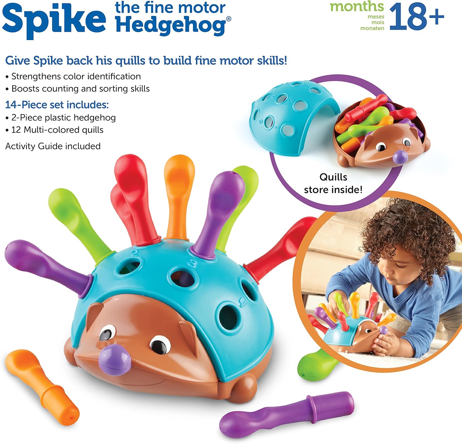 Learning Resources Spike The Fine Motor Hedgehog - Toddler Learning Toys, Fine Motor and Sensory Toys for Kids Ages 18+ Months, Montessori Toys-5