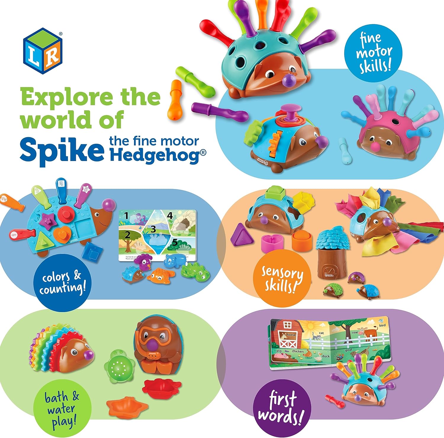 Learning Resources Spike The Fine Motor Hedgehog - Toddler Learning Toys, Fine Motor and Sensory Toys for Kids Ages 18+ Months, Montessori Toys-6