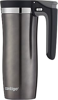 Contigo Handled Vacuum-Insulated Stainless Steel Thermal Mug with Spill-Proof Lid, 16 Ounce, Gunmetal