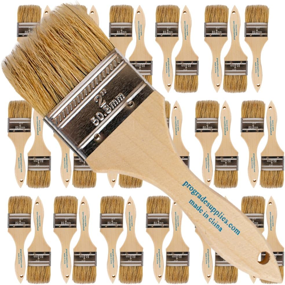 Pro Grade - Chip Paint Brushes - 36-Pack - 2 Inch Chip Brush for Paints, Stains, Varnishes, Glues, & Gesso-0