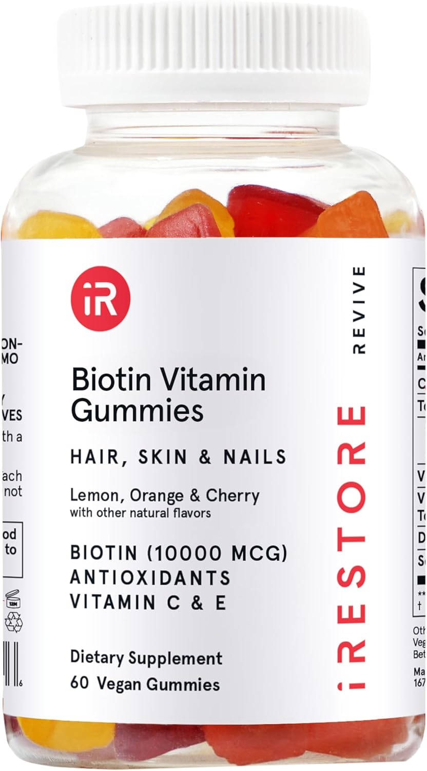 iRestore Hair Gummy Vitamins, Vegan Biotin Gummies for Hair Skin and Nails Gummies, Hair Gummies, Biotin Gummies for Hair Growth Biotin Vitamins Hair Vitamins Gummies for Women & Men, Biotin 10000mcg-0