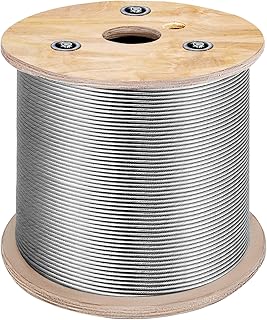 Happybuy Stainless Steel Cable 3/16"x 500ft, T304 Marine Grade Deck Cable Railing, 7x19 Strands Construction Braided Aircraft Cable for Deck Rail String Lights Hanging Porch Fence DIY Baluster