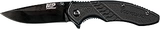 Smith & Wesson M&P Bodyguard 6.5in Stainless Steel Folding Knife with 2.75in Clip Point Blade and Nylon Handle for Outdoor, Tactical, Survival and EDC, Multicolor,Black