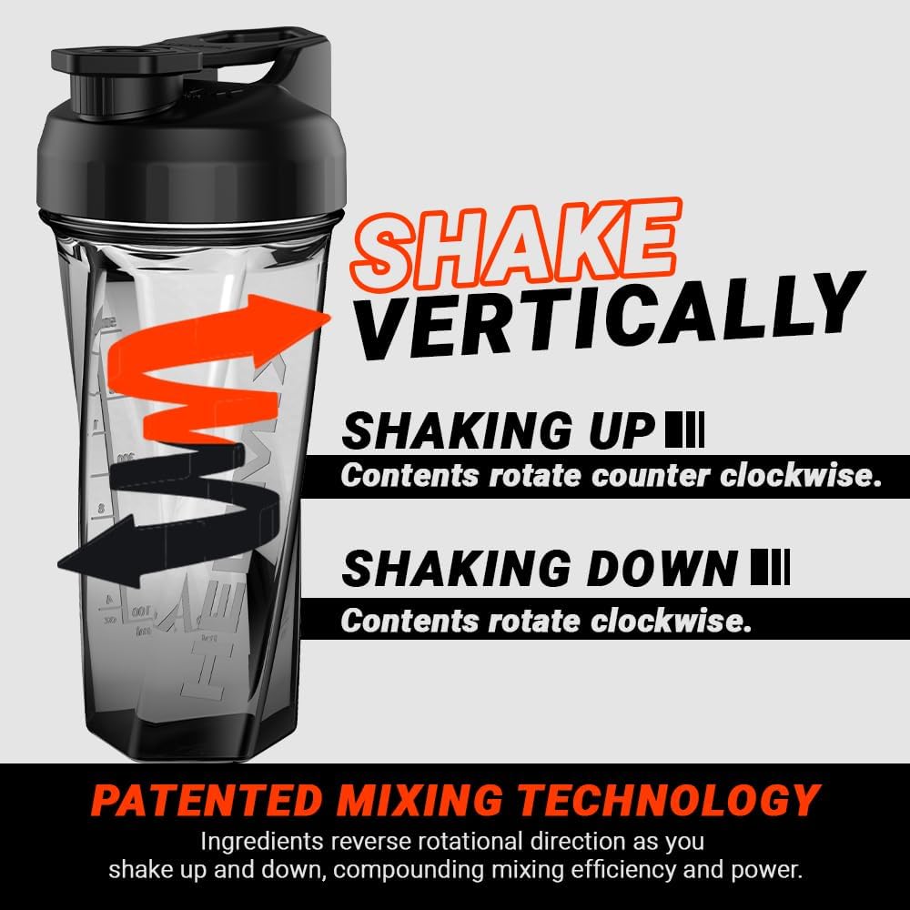 HELIMIX 2.0 Vortex Blender Shaker Bottle Holds upto 28oz | No Blending Ball or Whisk | USA Made | Portable Pre Workout Whey Protein Drink Cup | Mixes Cocktails Smoothies Shakes | Top Rack Safe-3