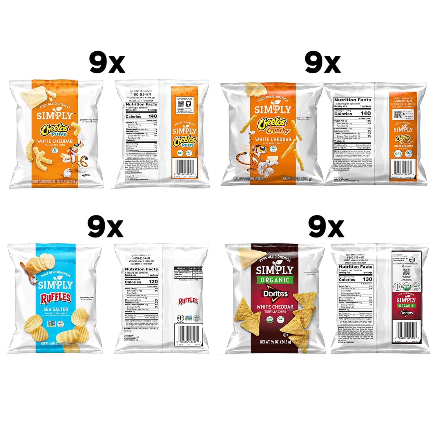 Simply, Variety Pack Snacks, 0.875 Ounce (Pack of 36)-1