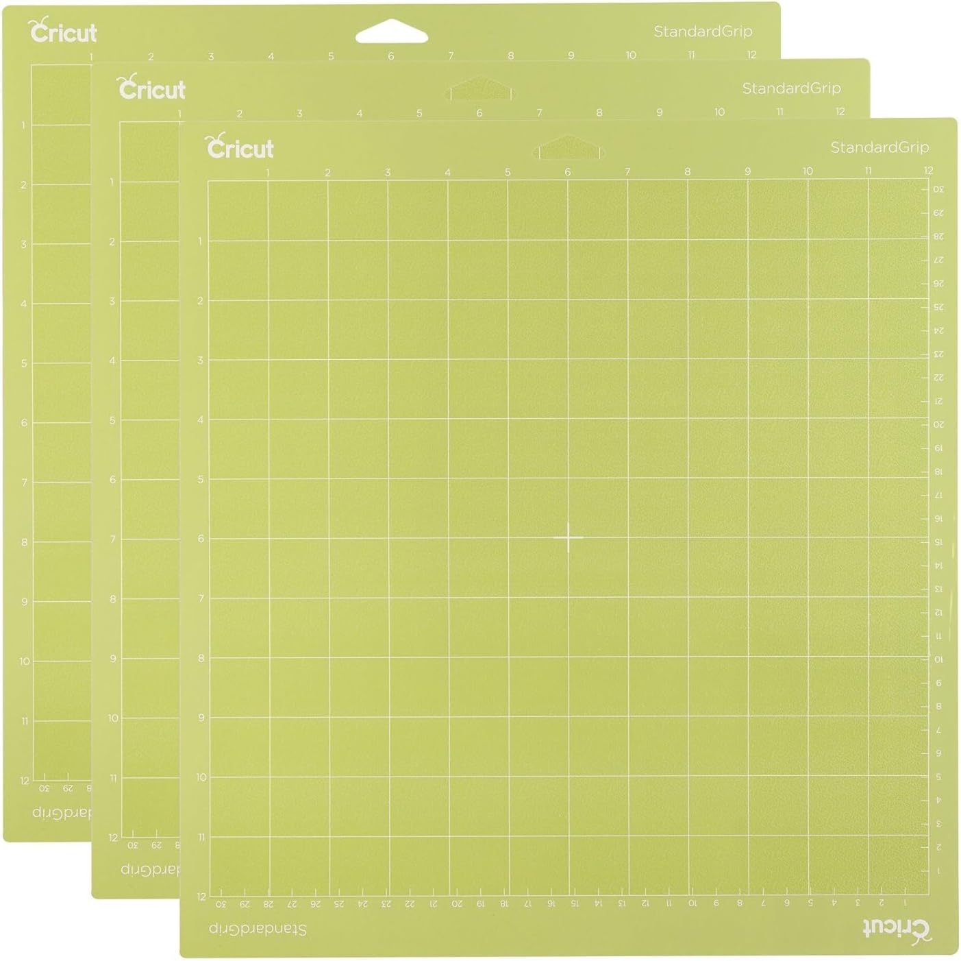 Cricut StandardGrip Machine Mats 12in x 12in, Reusable Cutting Mats for Crafts with Protective Film, Use with Cardstock, Iron On, Vinyl and More, Compatible with Cricut Explore & Maker (3 Count)-0