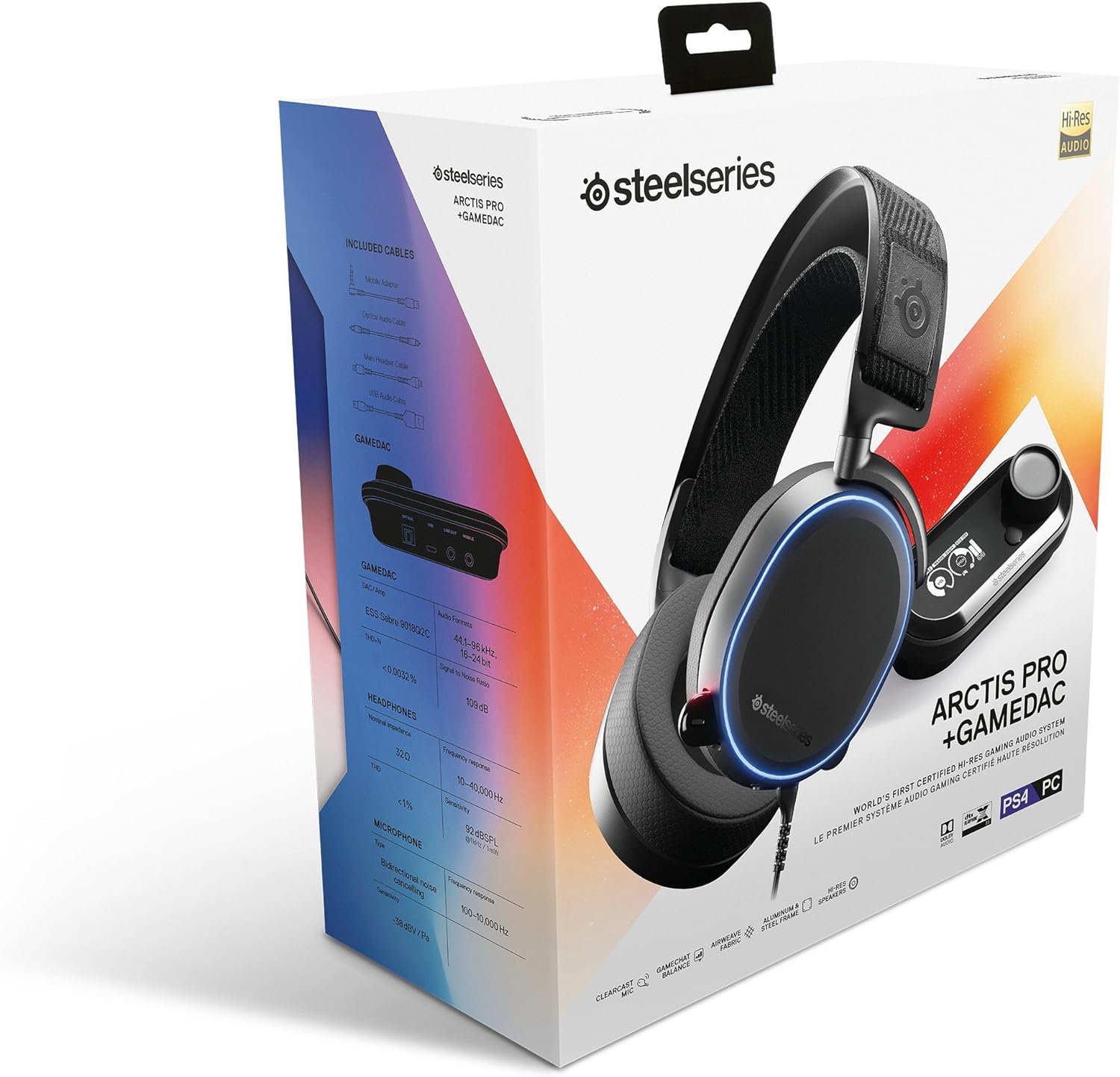 SteelSeries Arctis Pro + GameDAC Wired Gaming Headset - Certified Hi-Res Audio - Dedicated DAC and Amp - for PS5/PS4 and PC - Black-8