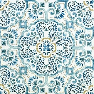 FloorPops FP2477 Fontaine Peel & Stick Floor Tiles, Blue