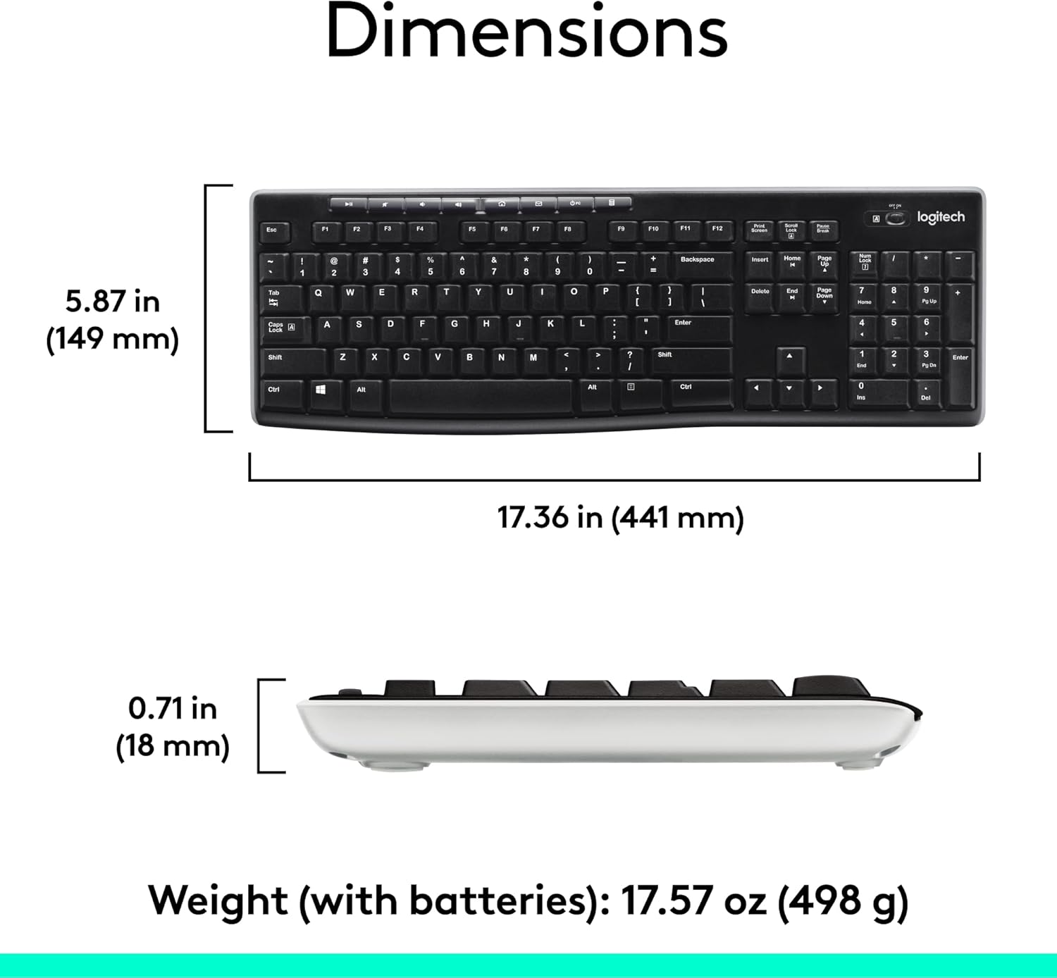 Logitech MK270 Wireless Keyboard And Mouse Combo For Windows, 2.4 GHz Wireless, Compact Mouse, 8 Multimedia And Shortcut Keys, For PC, Laptop - Black-6